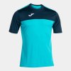 Pánské tričko JOMA WINNER SHORT SLEEVE T-SHIRT FLUOR TURQUOISE-NAVY - foto 0