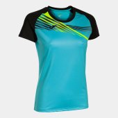 Dámské tričko JOMA ELITE X SHORT SLEEVE T-SHIRT FLUOR TURQUOISE BLACK