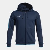 Pánská mikina JOMA OLIMPIADA ZIP-UP HOODIE NAVY FLUOR TURQUOISE