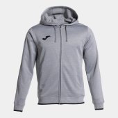 Pánská mikina JOMA OLIMPIADA ZIP-UP HOODIE MELANGE GREY BLACK