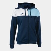 Dámská mikina JOMA CREW V ZIP-UP HOODIE NAVY SKY BLUE