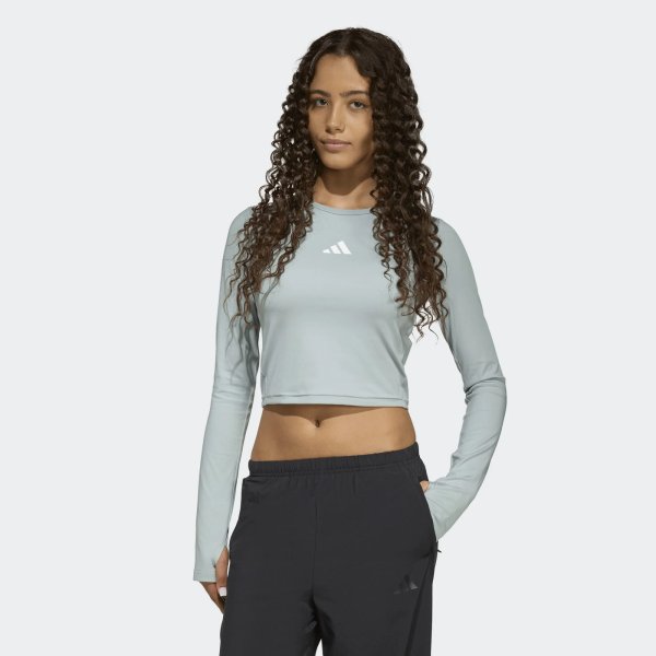 Dívčí tričko s dlouhým rukávem adidas JG TF CROP LS - foto 1