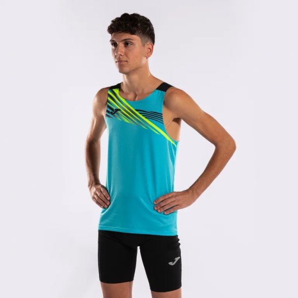 Pánské tílko JOMA ELITE X SLEEVELESS SHIRT FLUOR TURQUOISE BLACK - foto 5