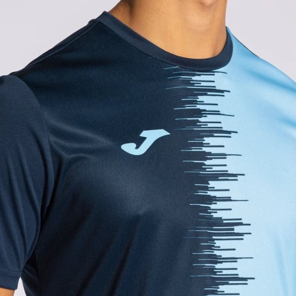 Pánský dres JOMA CITY II SHORT SLEEVE T-SHIRT NAVY SKY BLUE - foto 6