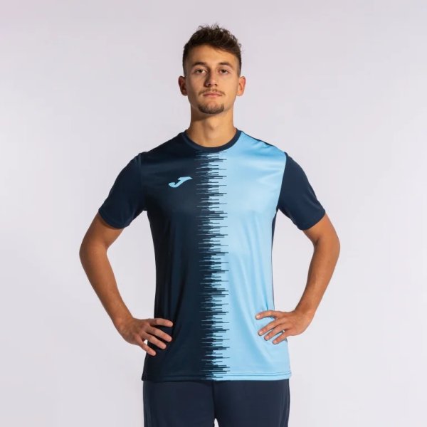 Pánský dres JOMA CITY II SHORT SLEEVE T-SHIRT NAVY SKY BLUE - foto 4