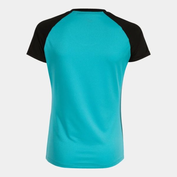 Dámské tričko JOMA ELITE X SHORT SLEEVE T-SHIRT FLUOR TURQUOISE BLACK - foto 1