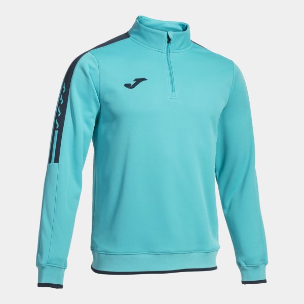 Pánská mikina JOMA OLIMPIADA SWEATSHIRT FLUOR TURQUOISE BLACK - foto 0