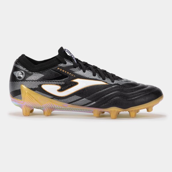 Pánské kopačky lisovky JOMA POWERFUL CUP 2401 BLACK GOLD FIRM GROUND - foto 0