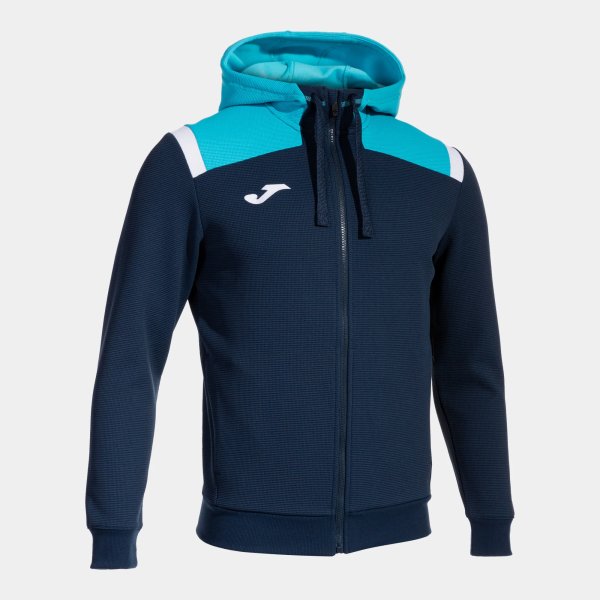 Pánská mikina JOMA TOLEDO  ZIP-UP HOODIE NAVY FLUOR TURQUOISE - foto 0