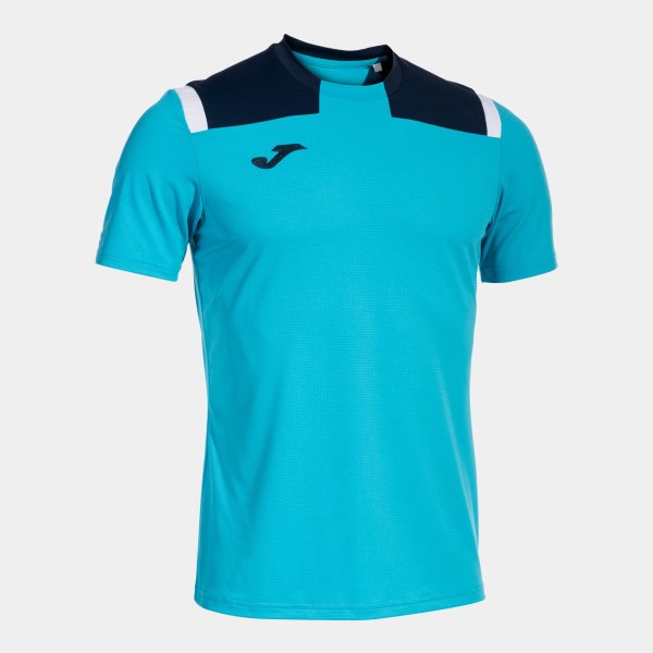 Pánské tričko JOMA TOLEDO SHORT SLEEVE T-SHIRT FLUOR TURQUOISE-NAVY - foto 0