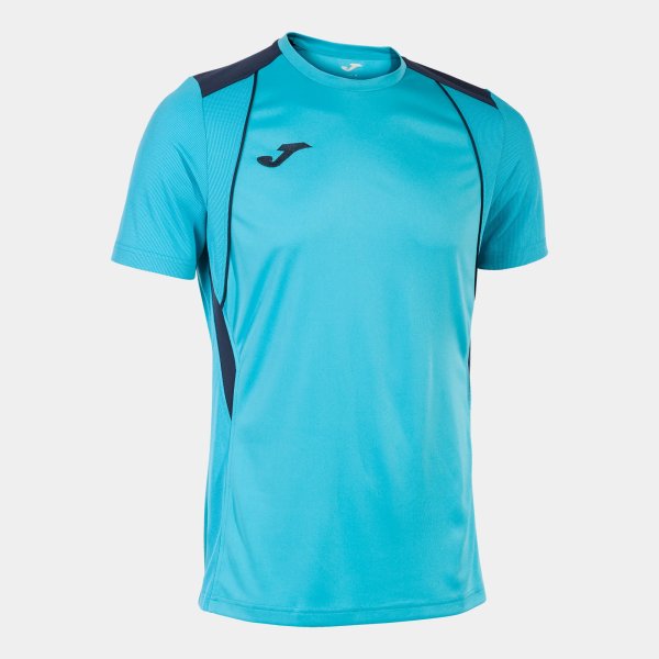 Pánský dres JOMA CHAMPIONSHIP VII SHORT SLEEVE T-SHIRT FLUOR TURQUOISE-NAVY - foto 0