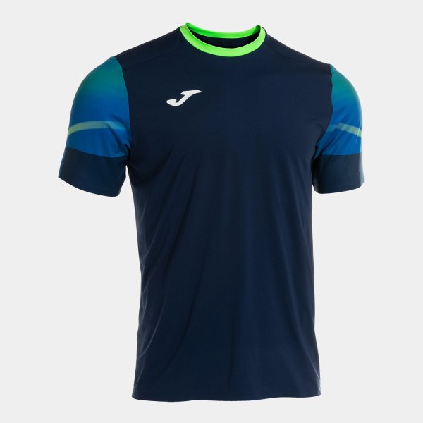 Pánské tričko JOMA ELITE XI SHORT SLEEVE T-SHIRT NAVY FLUOR GREEN - foto 0
