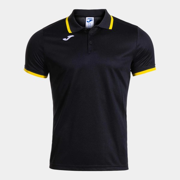 Pánské polo tričko JOMA COMBI PREMIUM SHORT SLEEVE POLO BLACK YELLOW - foto 0
